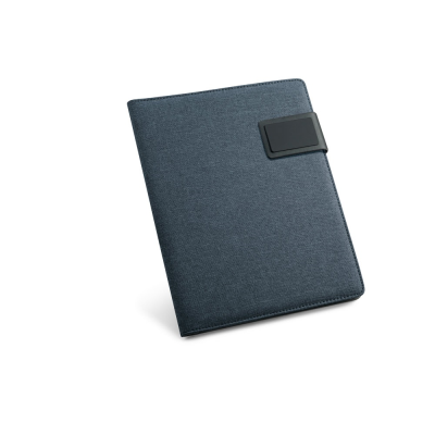 PYNCHON A5 FOLDER in Imitation Linen & PU with Lined Pages in Blue