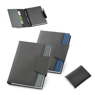RUSSEL PU AND POLYESTER FABRIC COVER with A5 Note Book with Plain Pages