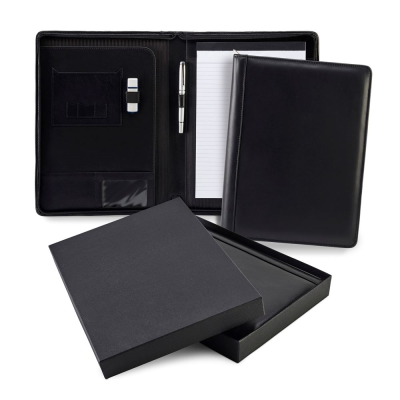 SANDRINGHAM NAPPA LEATHER ZIP A4 CONFERENCE PAD HOLDER