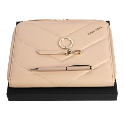 SET HUGO BOSS NUDE (BALLPOINT PEN, CONFERENCE FOLDER A5 & KEY RING)