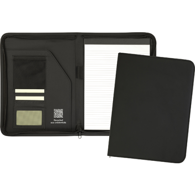 SUNDRIDGE ECO RECYCLED A4 ZIPFOLIO in Black