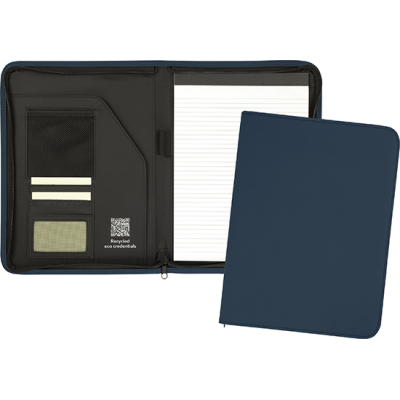 SUNDRIDGE ECO RECYCLED A4 ZIPFOLIO in Blue Navy