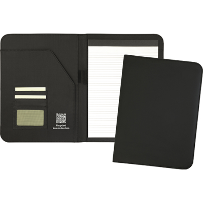 SUNDRIDGE RECYCLED A4 PU CONFERENCE FOLDER in Black