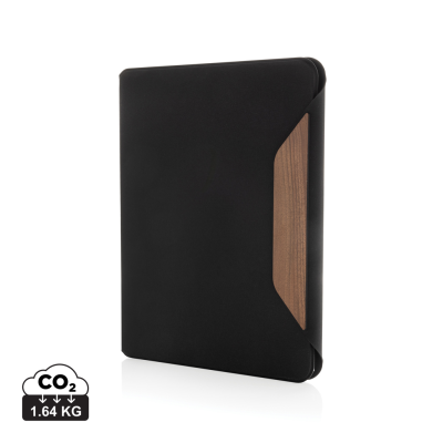TERI AWARE™ RPET AND WALNUT A4 PORTFOLIO in Black