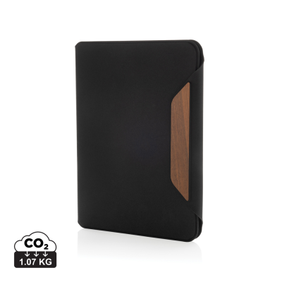 TERI AWARE™ RPET AND WALNUT A5 PORTFOLIO in Black