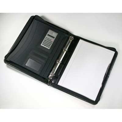 WARWICK A4 ZIP RING BINDER FOLDER IN BLACK