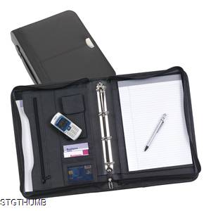 YORK A4 LEATHER RING BINDER CONFERENCE FOLDER