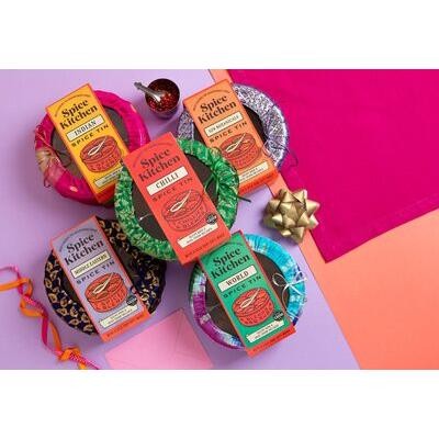 INDIAN SPICE TIN with Silk Sari Wrap