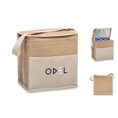 3L JUTE AND CANVAS COOL BAG