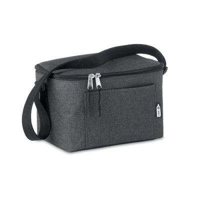 600D RPET COOL BAG FOR CANS in Black