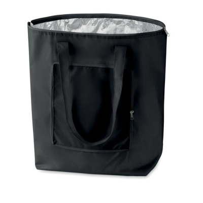 FOLDING COOLER SHOPPER TOTE BAG in Black