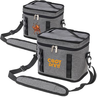 HEATHER LITE THERMAL INSULATED LUNCH BAG with Top Handle & Crossbody Strap