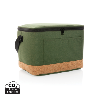 IMPACT AWARE™ XL RPET TWO TONE COOL BAG with Cork Detail in Green