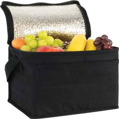 MARDEN ECO 6 CAN 8OZ RECYCLED COTTON COOL BAG in Black