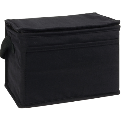 MARDEN ECO 6 CAN RECYCLED COTTON COOL BAG in Black