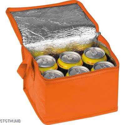 NON-WOVEN COOLING BAG - 6 CANS in Orange