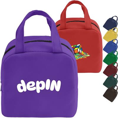 NON-WOVEN TWO HANDLE LUNCH BAG with Zipper Closure