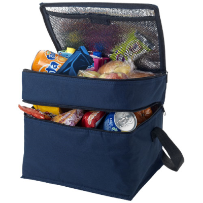 OSLO 2-ZIPPERED COMPARTMENTS COOL BAG 13L in Navy