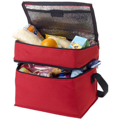 OSLO 2-ZIPPERED COMPARTMENTS COOL BAG 13L in Red