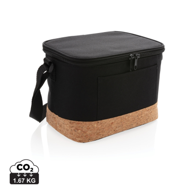 TWO TONE COOL BAG with Cork Detail in Black