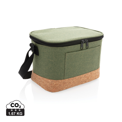 TWO TONE COOL BAG with Cork Detail in Green