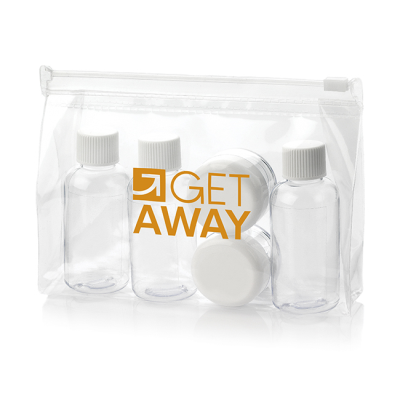 6 PIECE AIRLINE TRAVEL PACK, WHITE CAPS