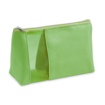 ANNIE MICROFIBRE AND MESH COSMETICS BAG in Pale Green
