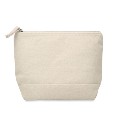 BICOLOUR COTTON COSMETICS BAG in Brown