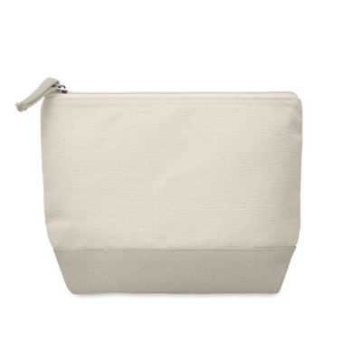 BICOLOUR COTTON COSMETICS BAG in Brown