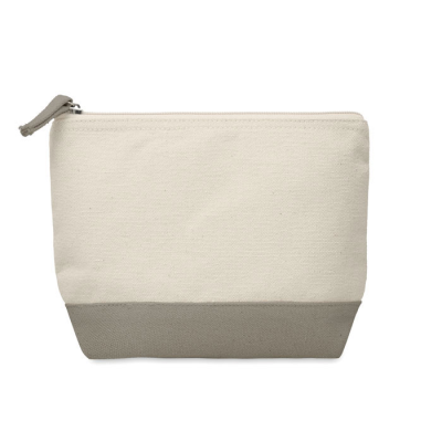 BICOLOUR COTTON COSMETICS BAG in Grey