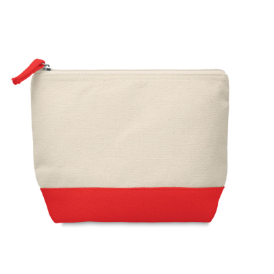 BICOLOUR COTTON COSMETICS BAG in Red