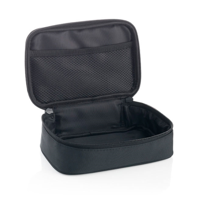 BLACK DOUBLE ZIPPERED WASH BAG