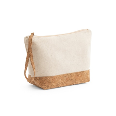 BLANCHETT 100% COTTON AND CORK TOILETRY BAG in Light Natural