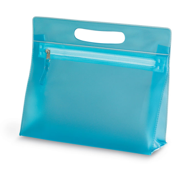 CLEAR TRANSPARENT COSMETICS POUCH in Blue