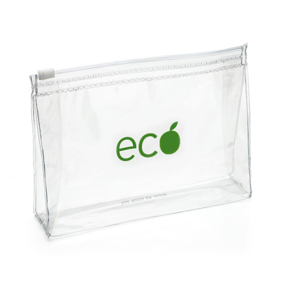 CLEAR TRANSPARENT EVA SLIDE ZIPPERED RECTANGULAR BAG