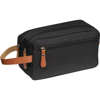 POLYESTER COSMETICS BAG in Black 