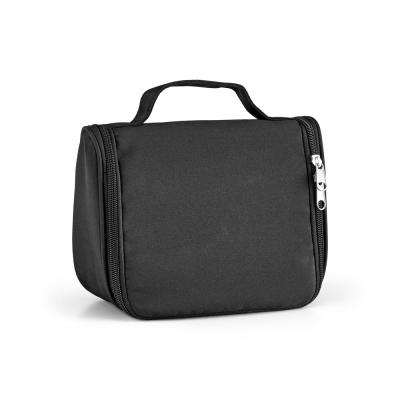 WILLIS MICROFIBRE TOILETRY BAG with Several Pockets in Black