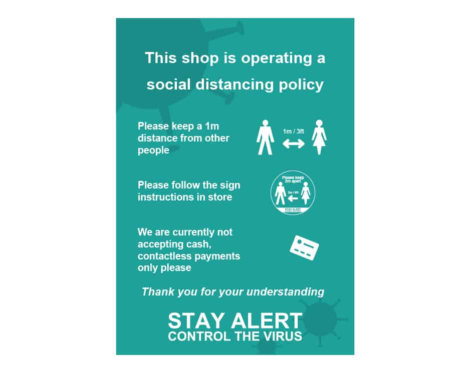 Social Distance Policy Poster