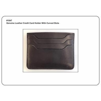 GENUINE LEATHER CREDIT CARD HOLDER with Curve Slots