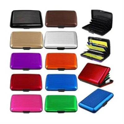 RFID-BLOCKING ALUMINIUM SILVER WALLET CREDIT CARDS HOLDER - PROMOTIONAL CORPORATE GIFT