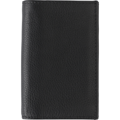 SPLIT LEATHER CREDIT CARD WALLET in Black