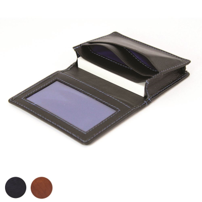 TRIM SANDRINGHAM NAPPA LEATHER BUSINESS CARD HOLDER with Travel or Oyster Card Window