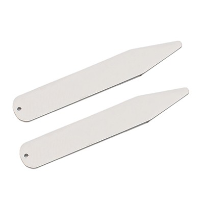 SILVER FINISH COLLAR STIFFENER PAIR