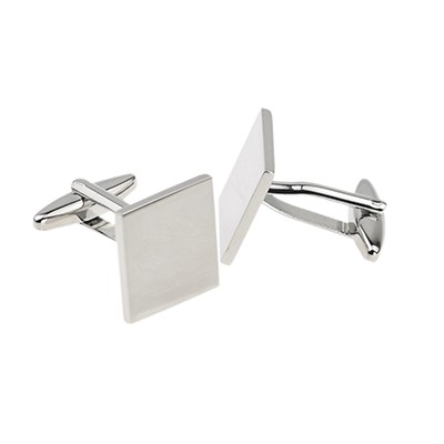 SILVER FINISH SQUARE CUFF LINKS