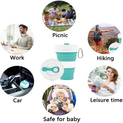 13 OZ SILICONE FOLDING COFFEE CUP