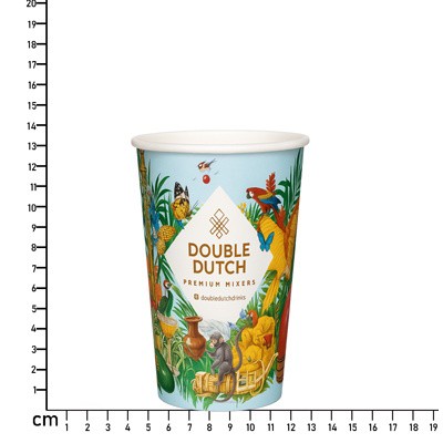 495ML (16OZ) PLASTIC-FREE SINGLE-WALL FULL COLOUR PRINTED PAPER CUP
