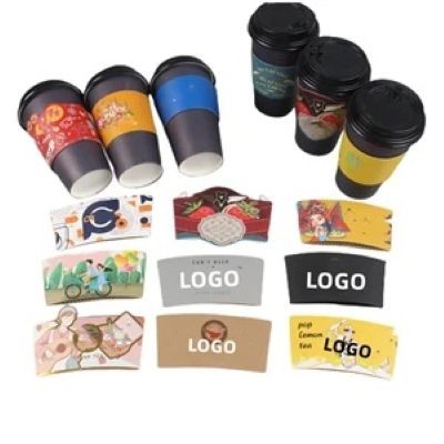 DISPOSABLE PAPER CUP SLEEVES FOR HOT CHOCOLATE COCOA OR COLD