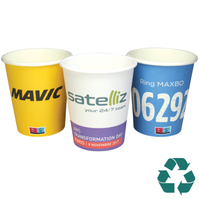 RECYCLABLE SINGLE WALL PAPER CUP - FULL COLOUR (8OZ & 230ML)