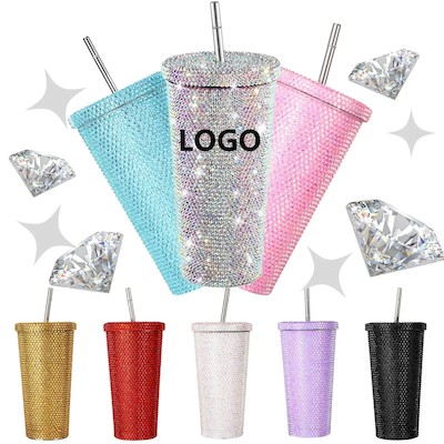 16 OZ BLING DIAMOND STRAW CUP