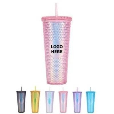 24OZ GLITTER STUDDED TUMBLER with Lid & Straw - PROMOTIONAL CORPORATE GIFT